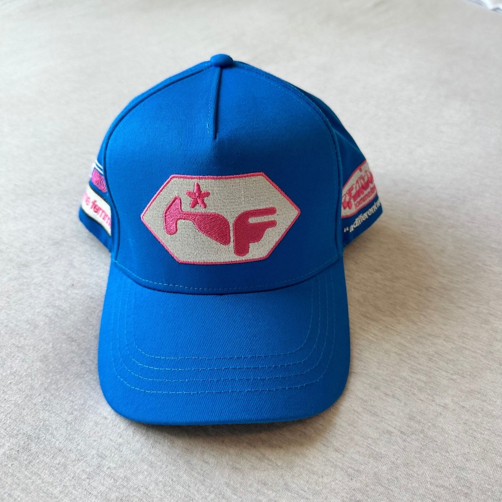Homme + Femme Blue Graphic‎ Baseball Cap with Pink Embroidery
